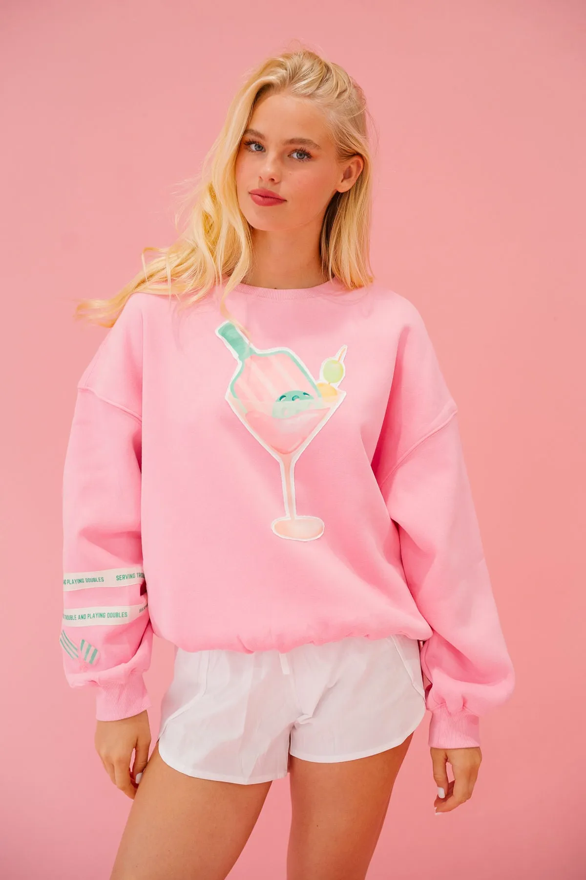 DINKS & DRINKS PINK PULLOVER