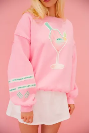 DINKS & DRINKS PINK PULLOVER