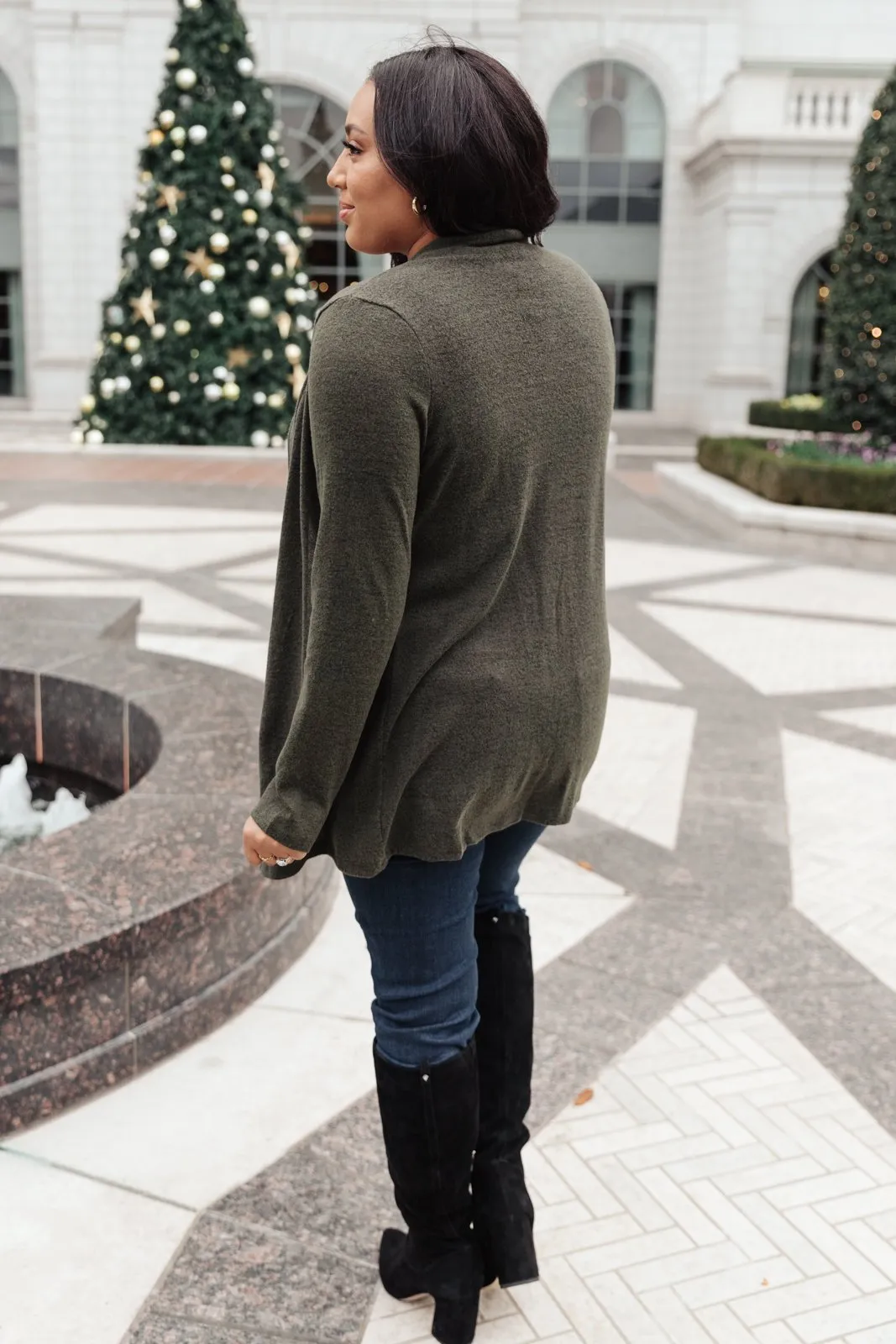 DOORBUSTER Sienna Sweater knit Cardigan In Olive