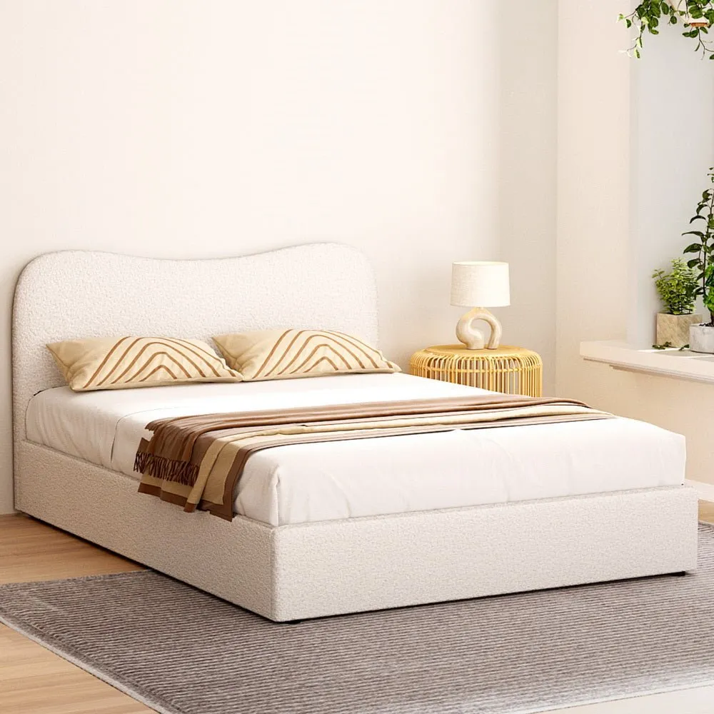 Double Package | Albany Boucle Bed Frame & Bonita Pillow Top Mattress (Medium Firm)