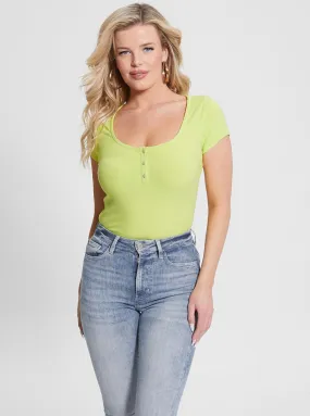 Eco Light Green Karlee Jewel Henley T-Shirt