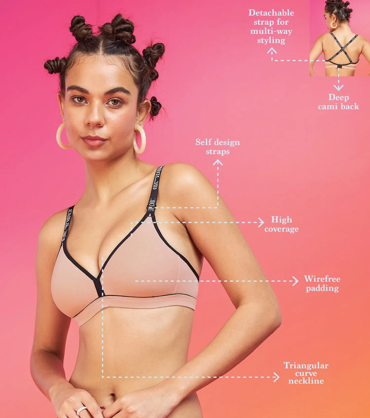 Enamor XO Coral Cloud Non Wired Padded Regular Bra - Lena