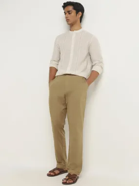 ETA Beige Cotton Slim Fit Chinos