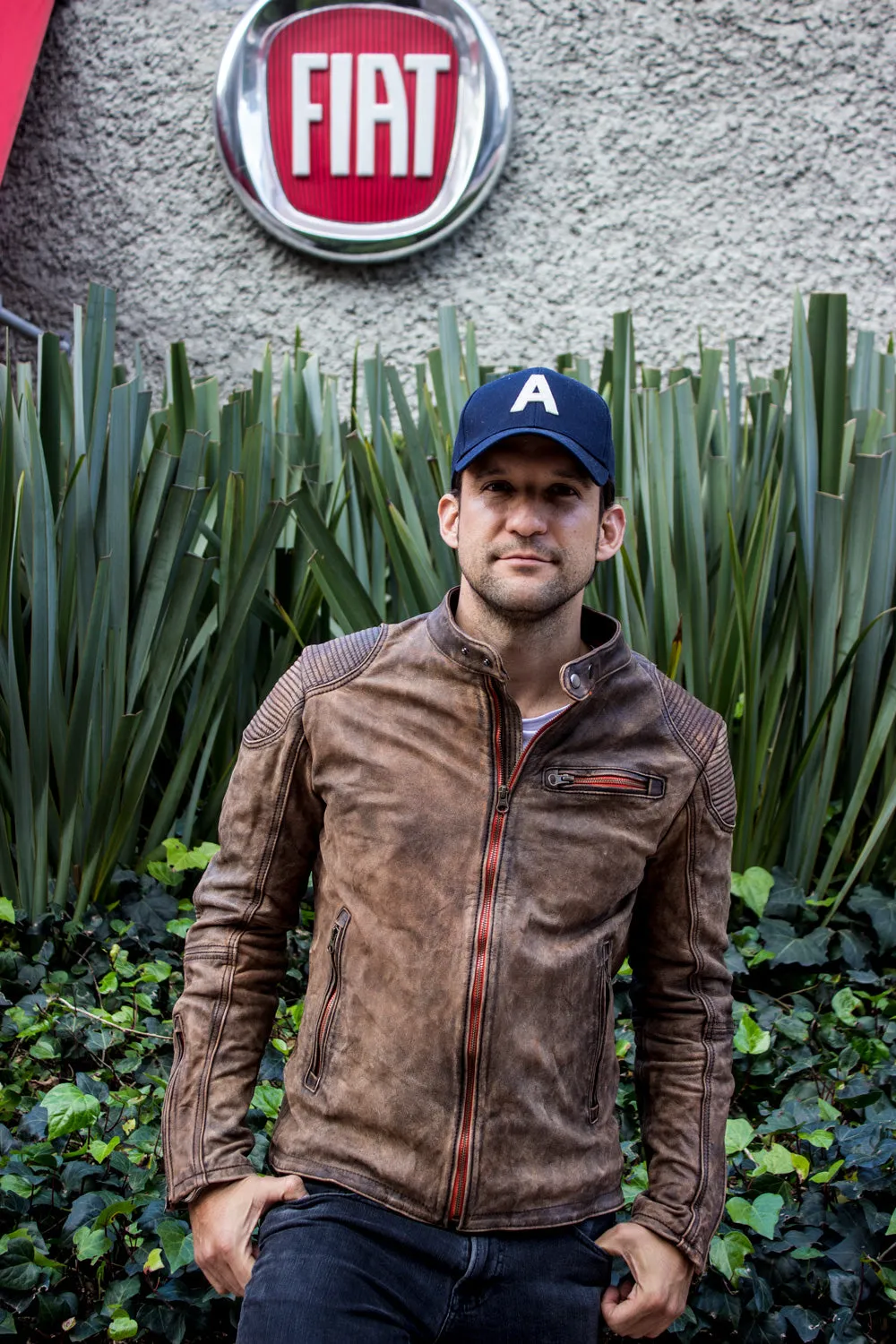 FALLOUT Leather Jacket  Stone Washed   - Cafe Racer