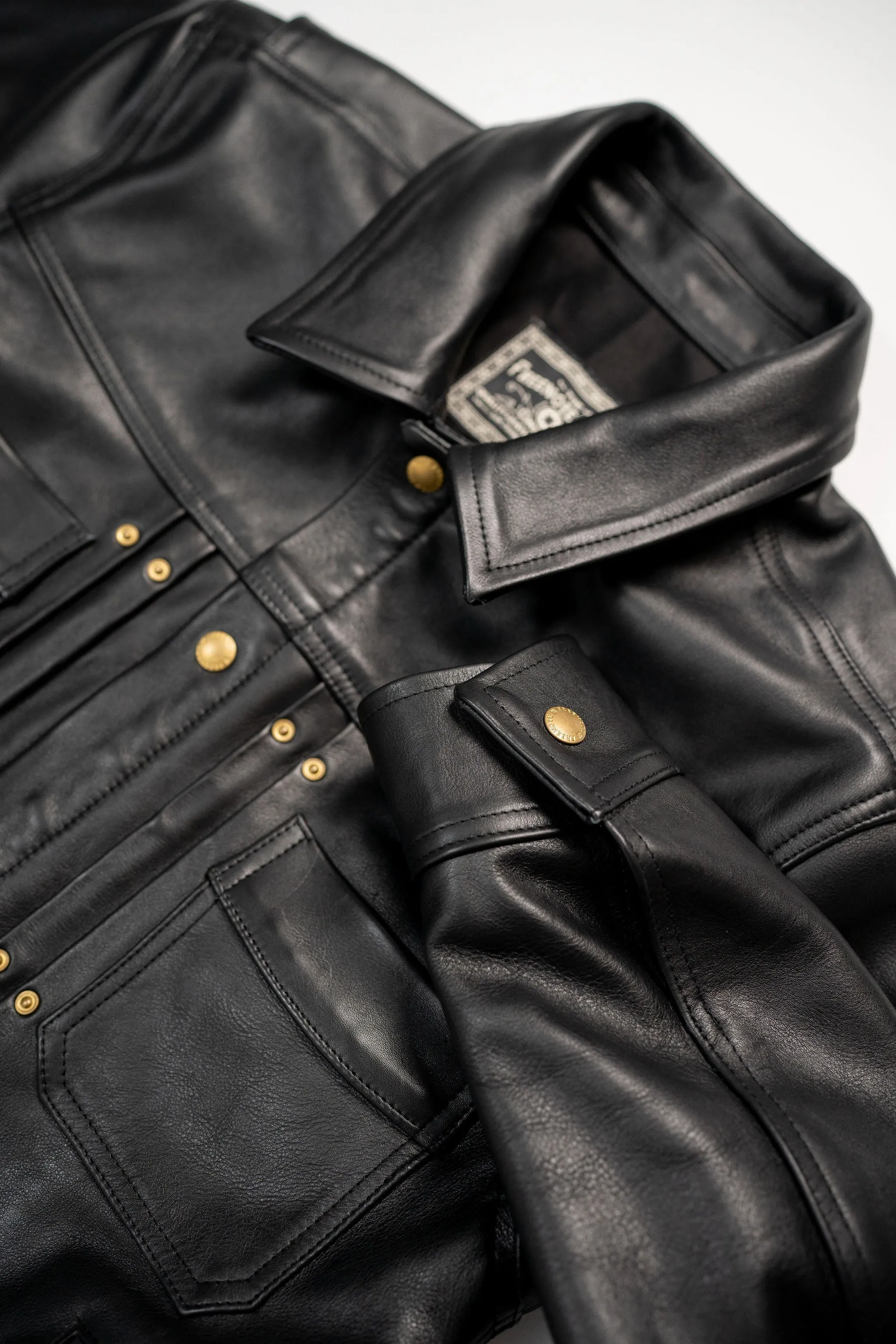 Freenote Cloth RJ-1 Riders Jacket - Black Boston Leather