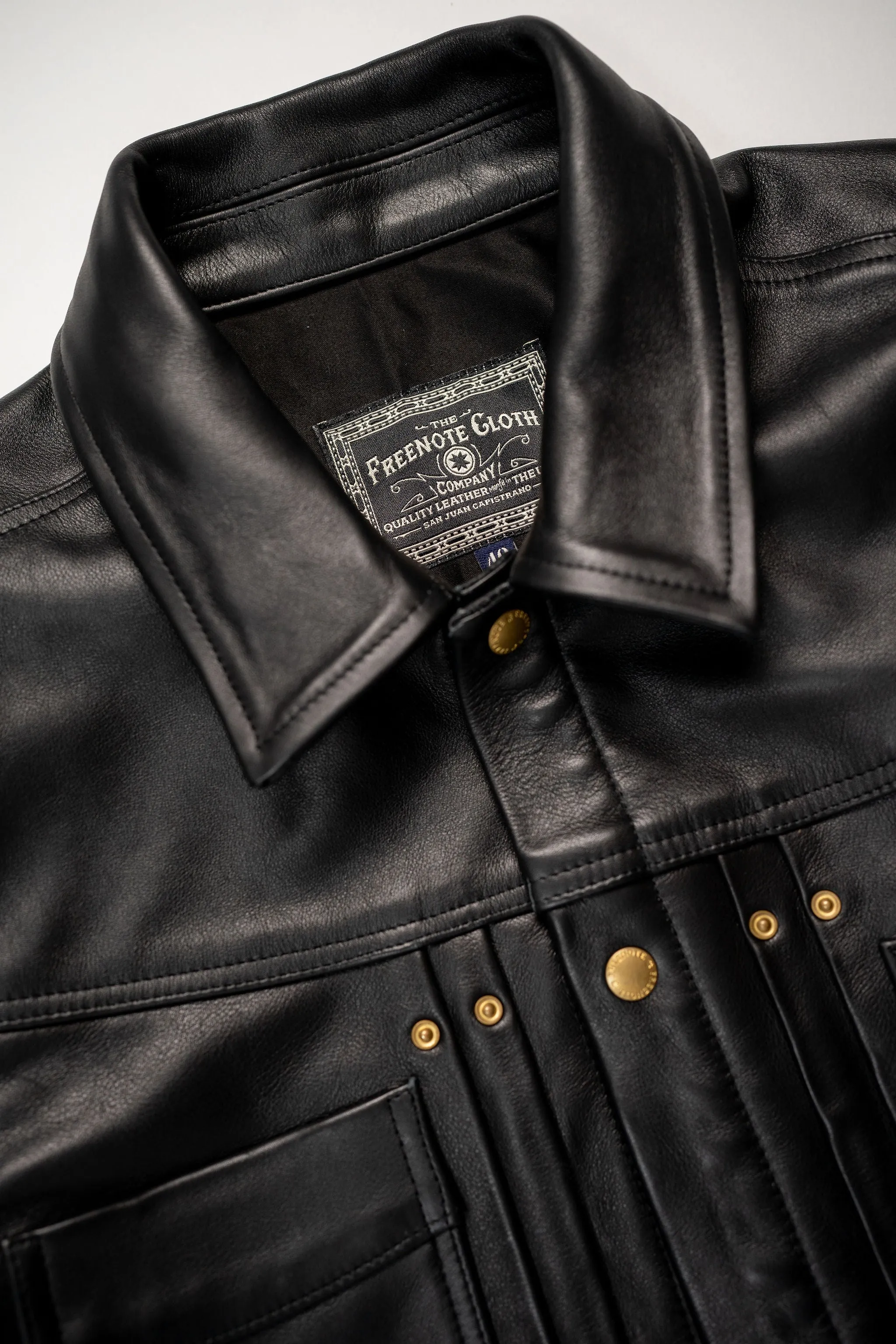 Freenote Cloth RJ-1 Riders Jacket - Black Boston Leather