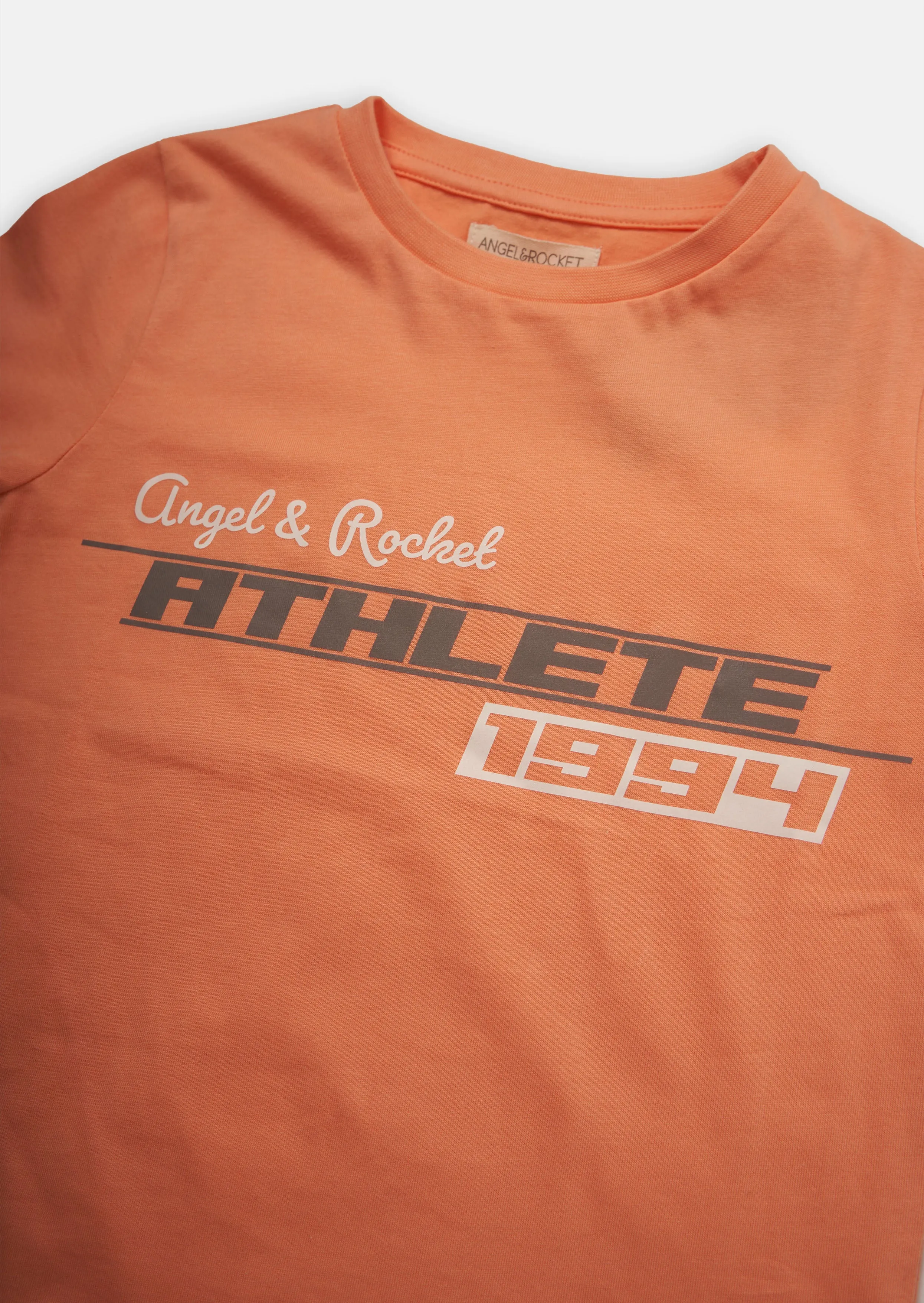 Girls Athlete Printed Cotton Pink T-Shirt