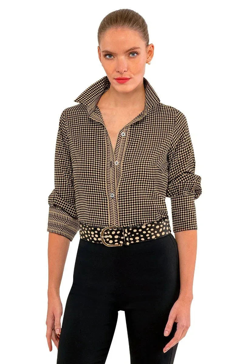 Gretchen Scott | Cotton Boyfriend Shirt | Women's | Checkmate