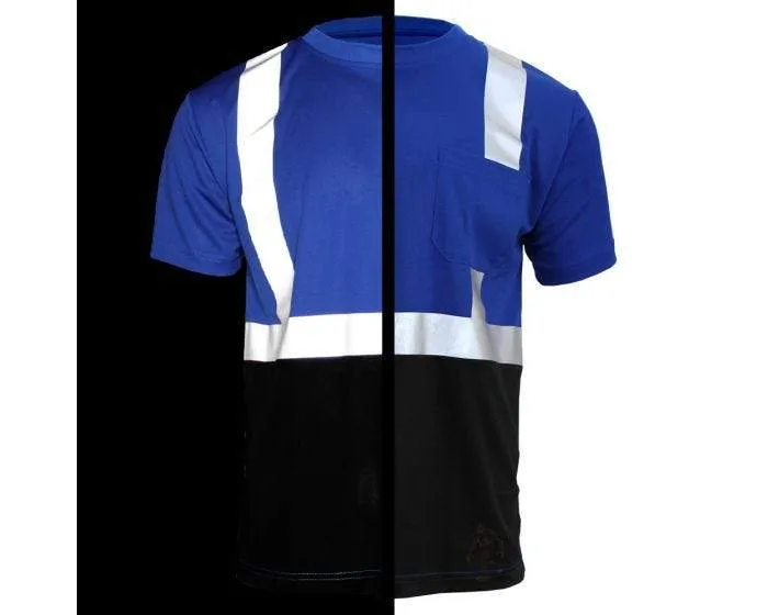 GSS NON ANSI MULTI COLOR SHORT SLEEVE SAFETY T SHIRT WITH BLACK BOTTOM 5123 BLUE