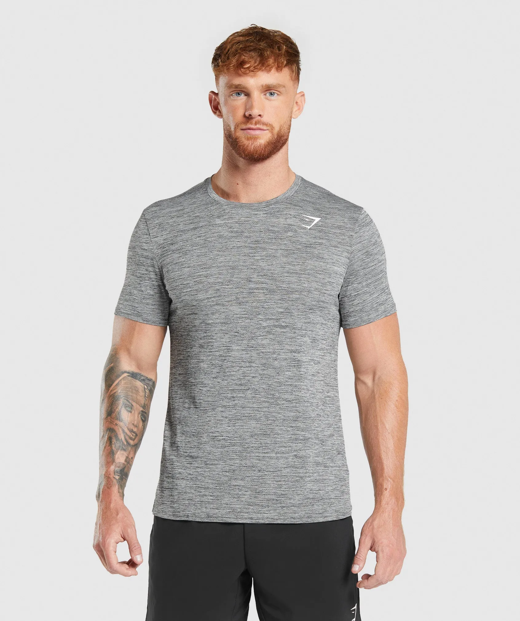 Gymshark Arrival Marl T-Shirt - Silhouette Grey/Light Grey Marl