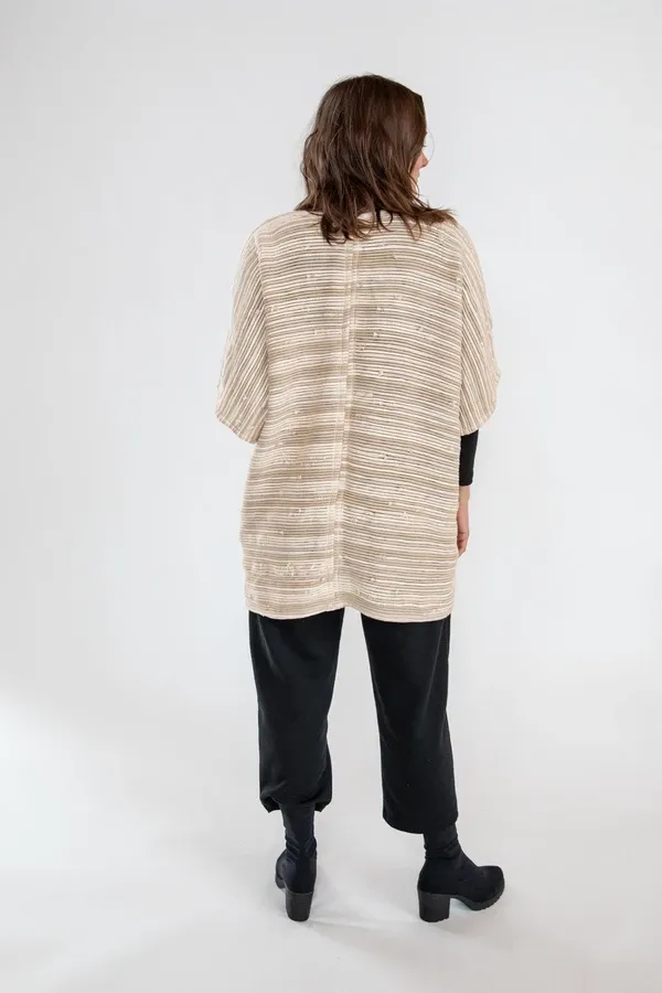 Handwoven Makara Long Jacket - Sand