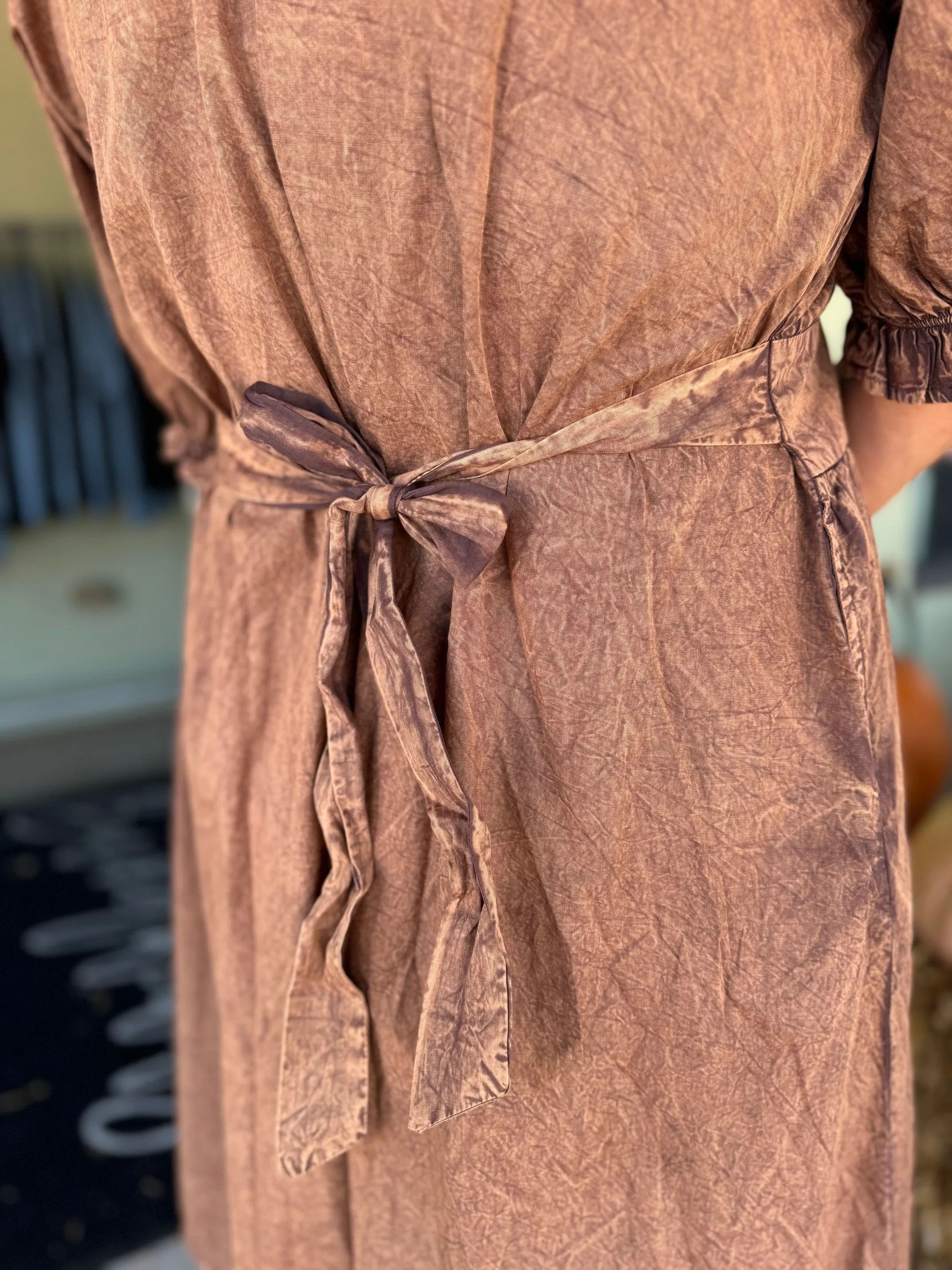 Ivy Jane Romona Midi Tie Dress by Sister Mary in Copper