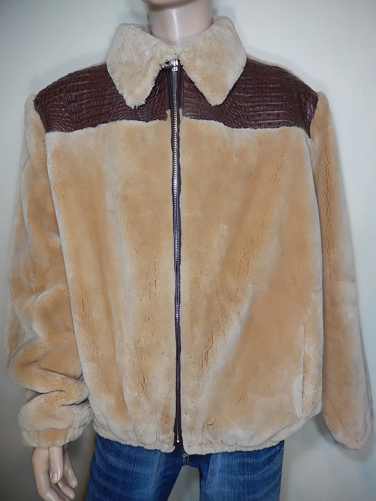 Kashani Chocolate Buttercup Crocodile & Sheared Mouton Fur Coat