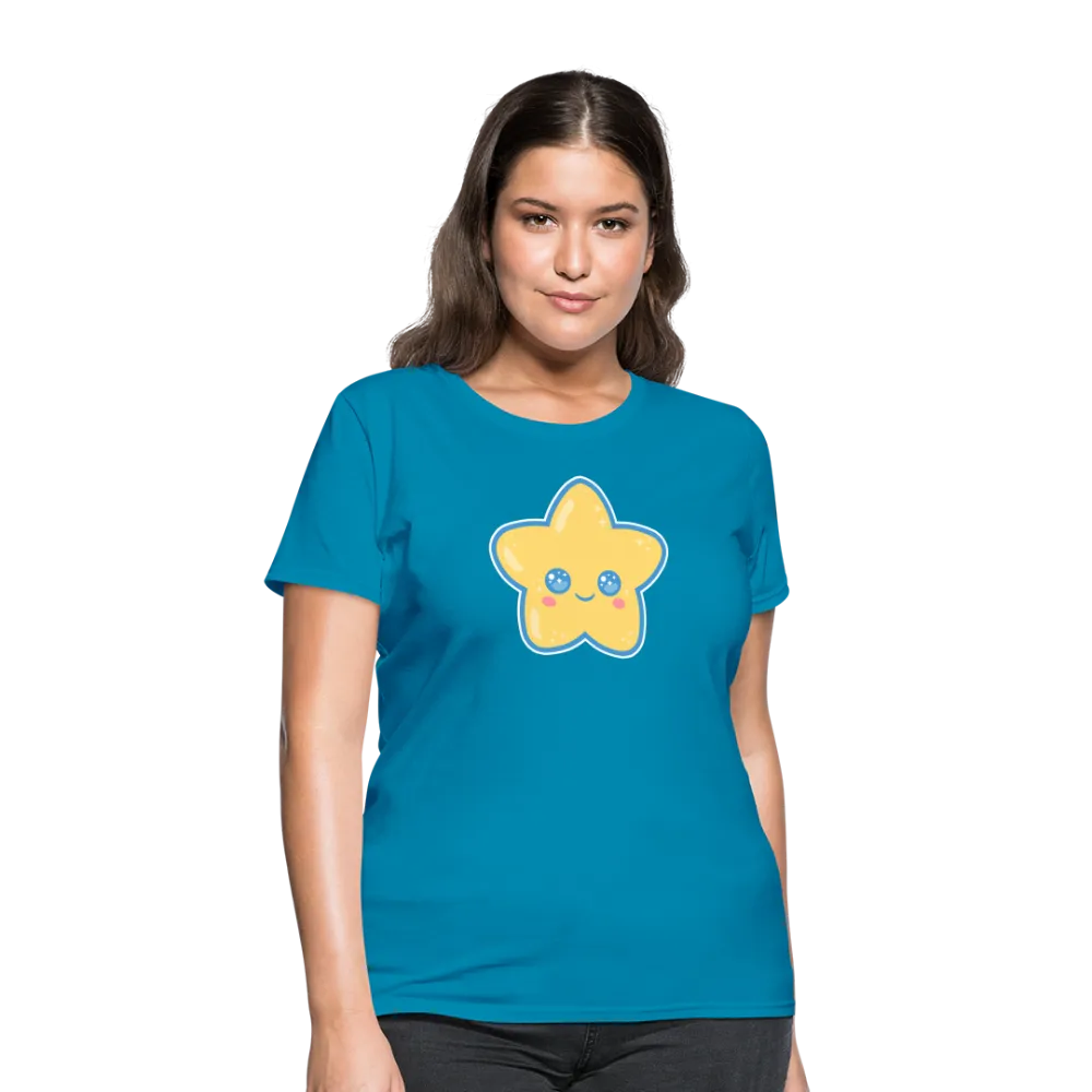 Kawaii Star Women's Turquoise T-Shirt