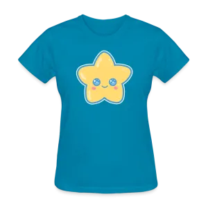 Kawaii Star Women's Turquoise T-Shirt