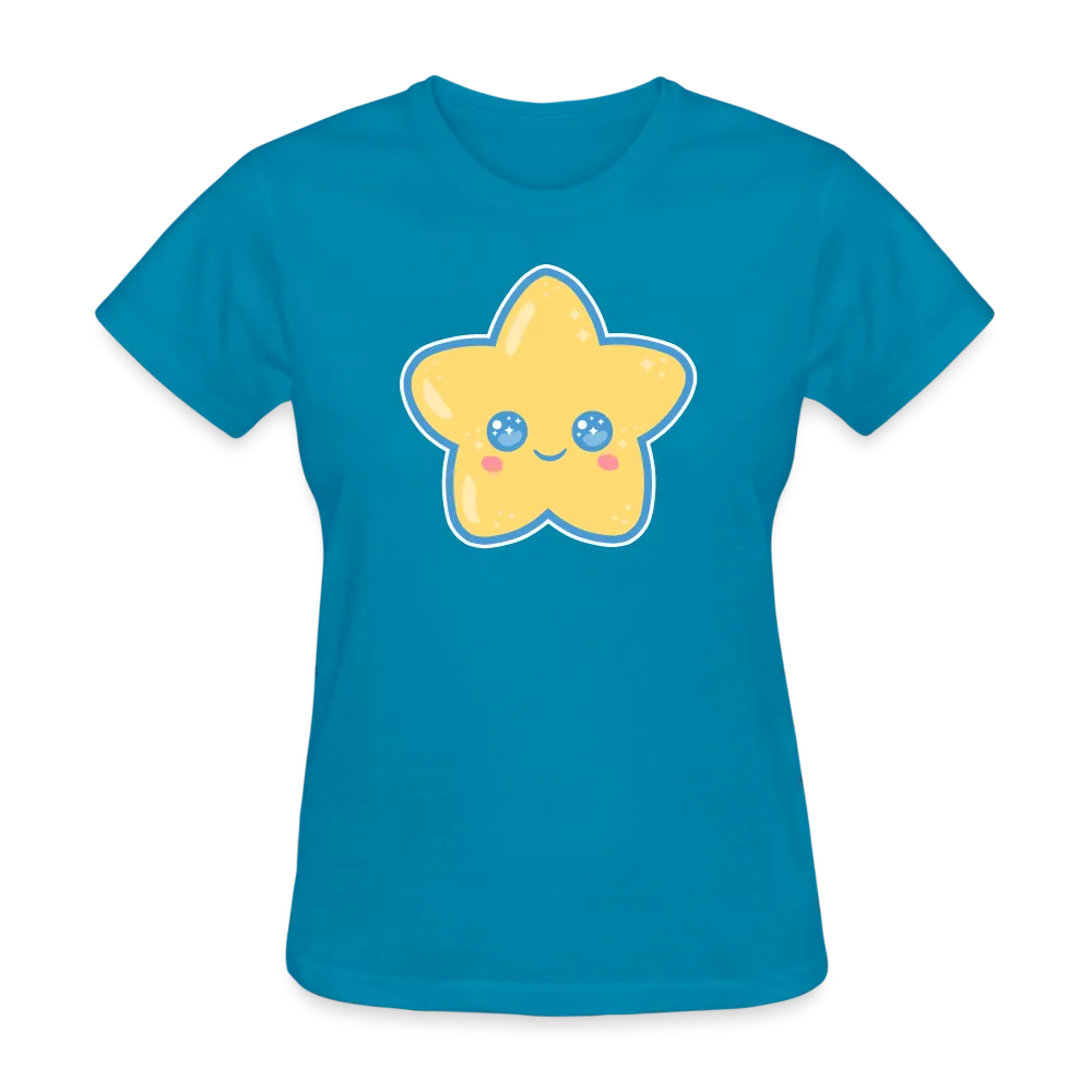 Kawaii Star Women's Turquoise T-Shirt