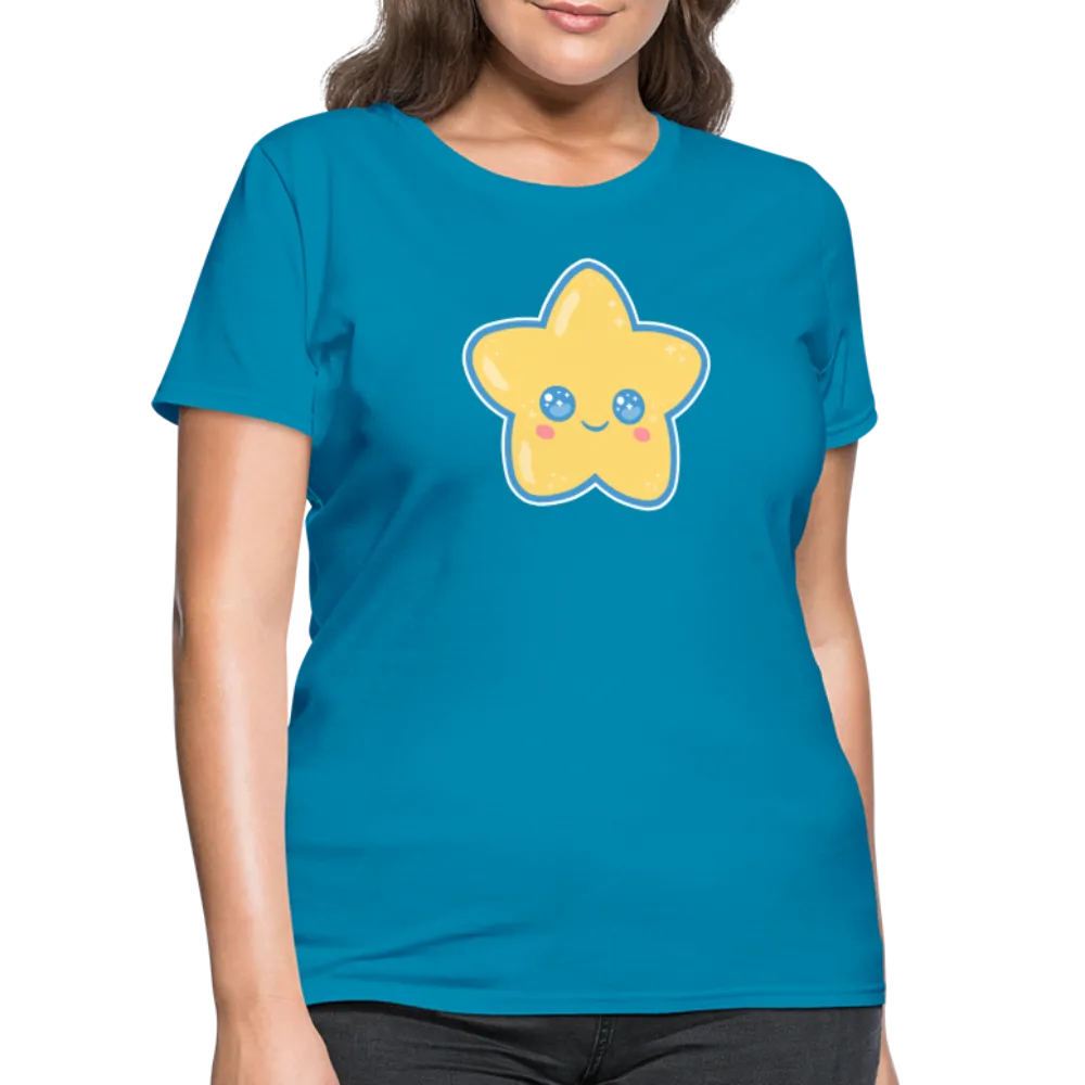 Kawaii Star Women's Turquoise T-Shirt