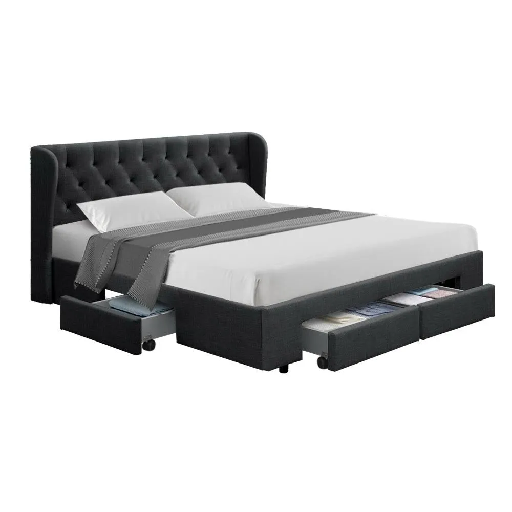 King Package | Avalon Bed Charcoal & Devon Euro Top Mattress (Medium)