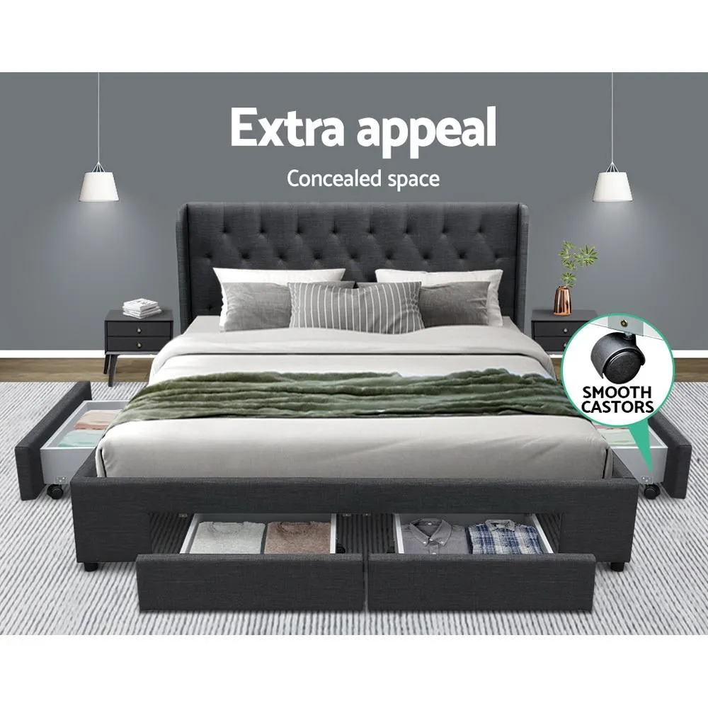 King Package | Avalon Bed Charcoal & Devon Euro Top Mattress (Medium)