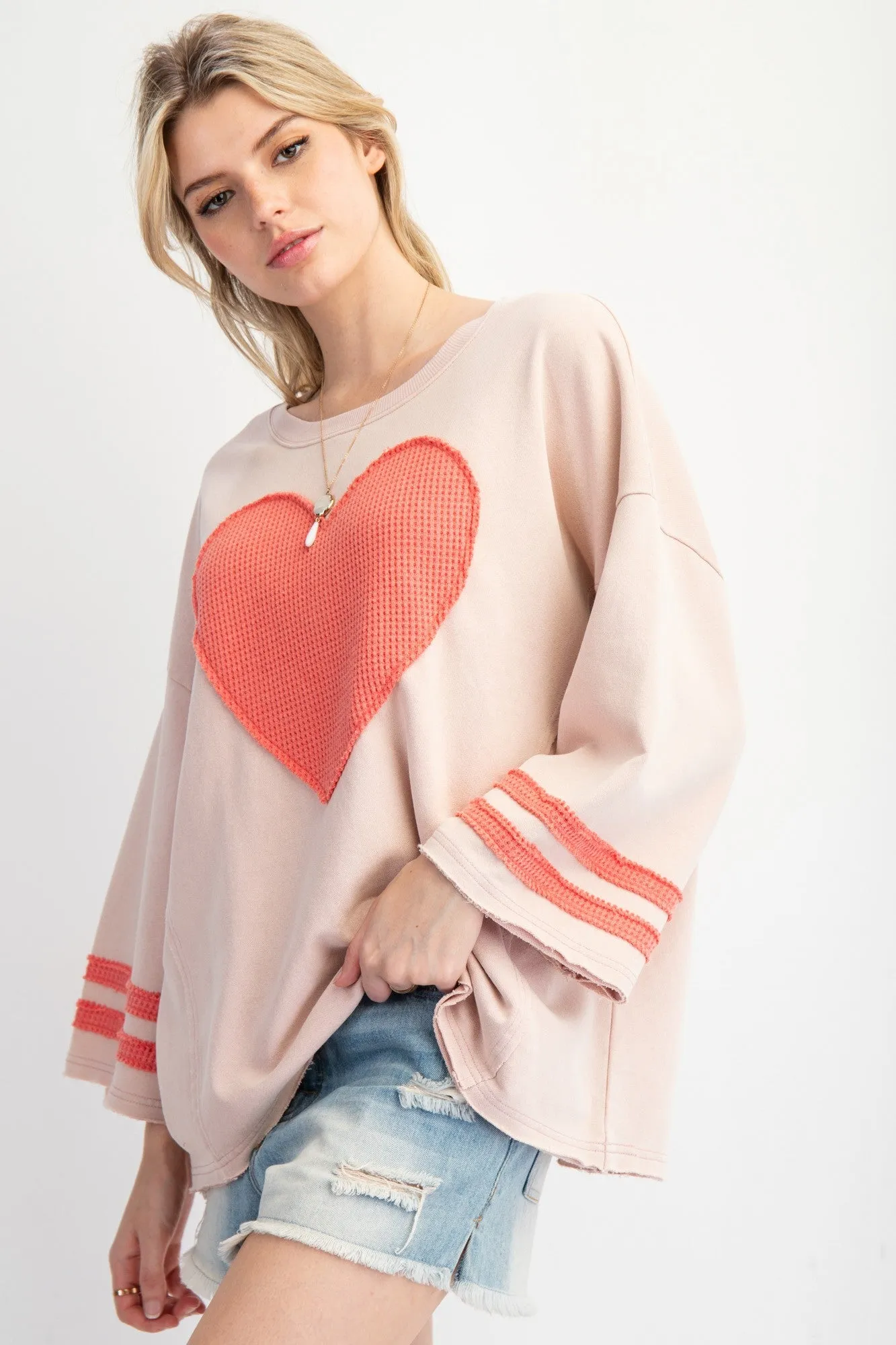 Kingston Heart Patch Mineral Washed Pullover *FINAL SALE*