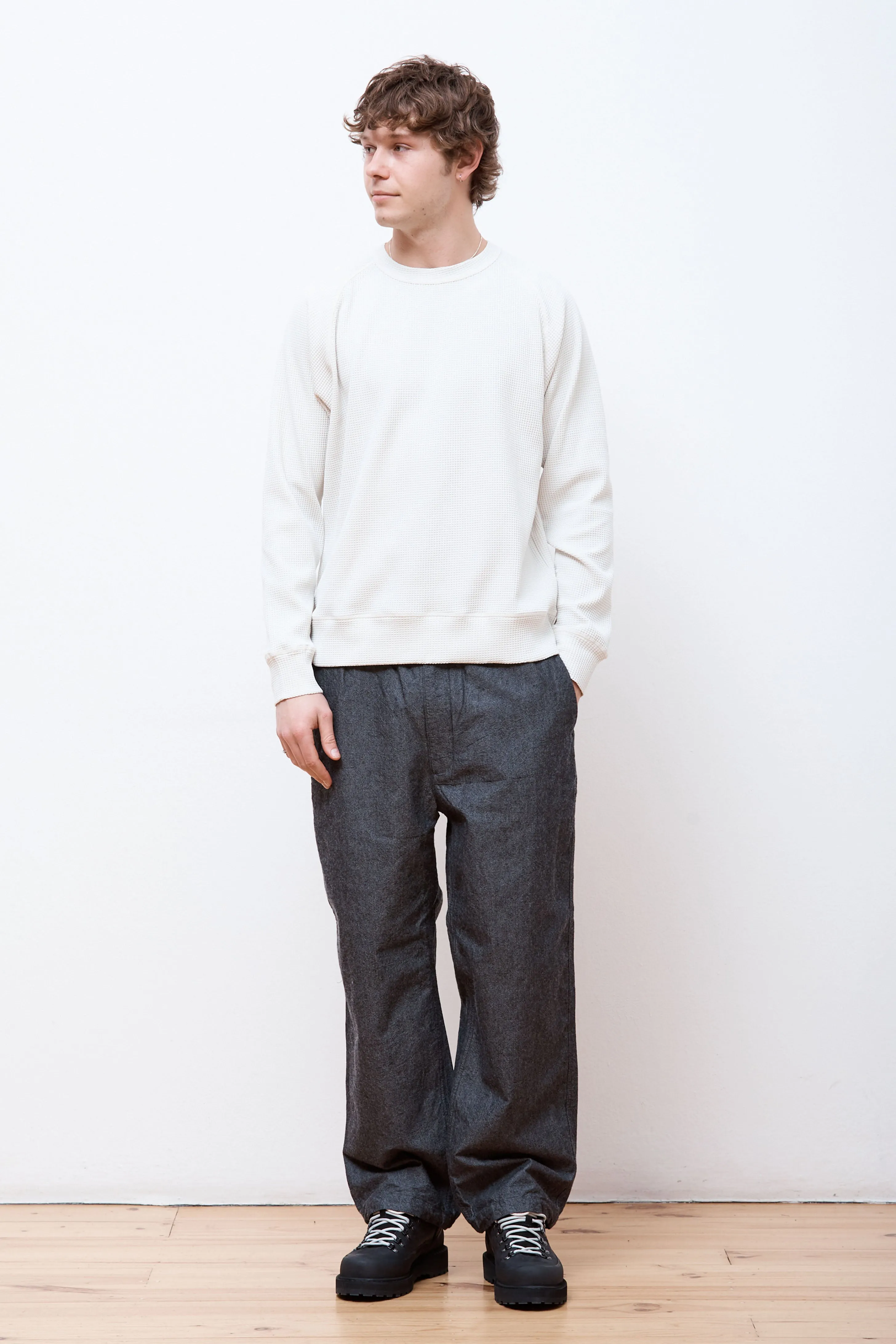 Kristian Relaxed Tech Waffle Sweater Lucid White