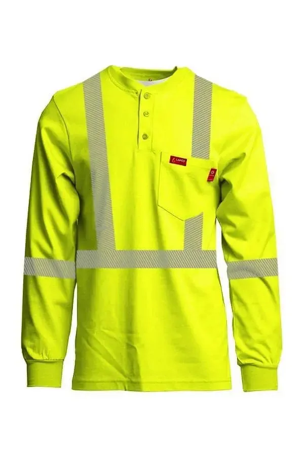 LAPCO - 7oz Hi-Viz Reflective Henley Shirt, Class 2