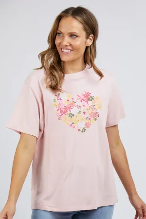 Laura Heart Tee in Coral Blush