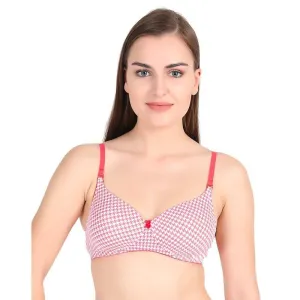 Lightly Padded Non Wired 3/4th Coverage T-Shirt Bra Red