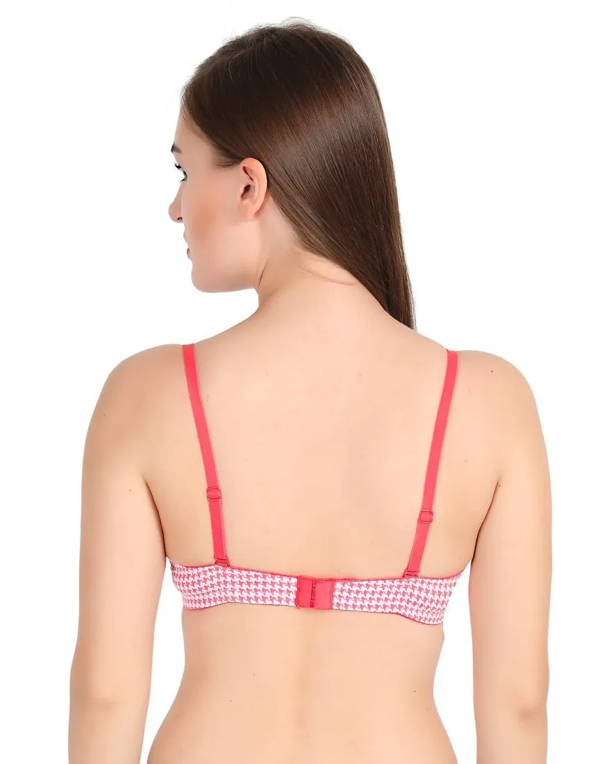 Lightly Padded Non Wired 3/4th Coverage T-Shirt Bra Red