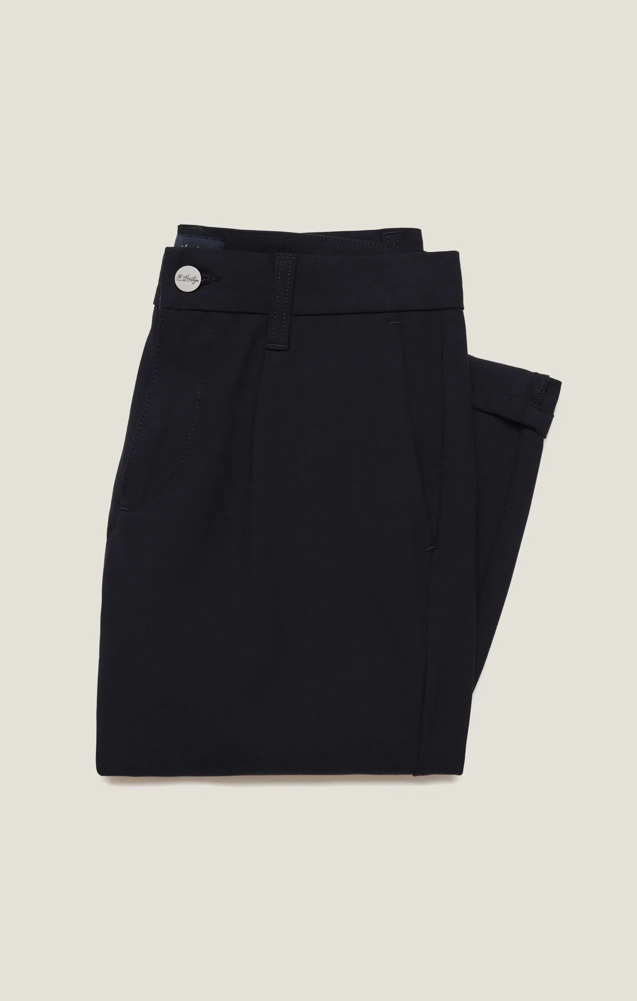 Lucca Pleated Leg Chino Pants In Navy Supreme