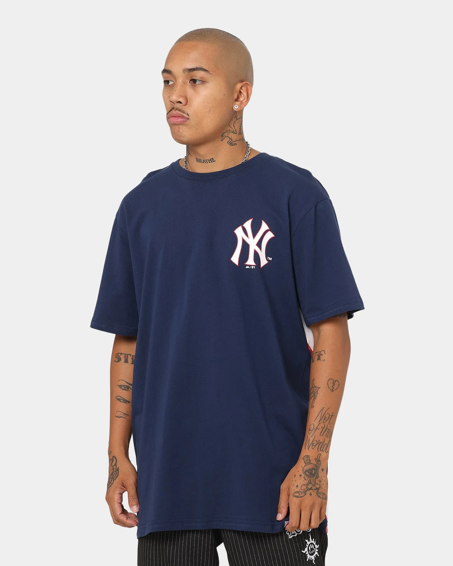 Majestic Athletic New York Yankees Big Face Back Logo T-Shirt Peacoat