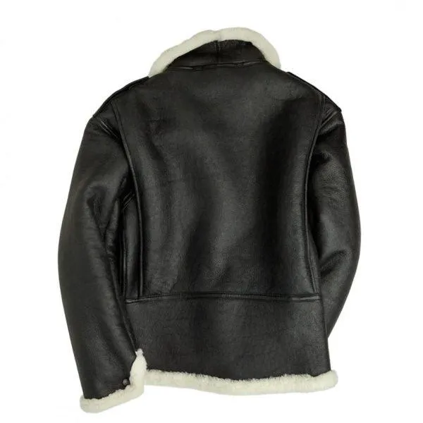 Men's B-6 Black Shearling Bomber Jacket