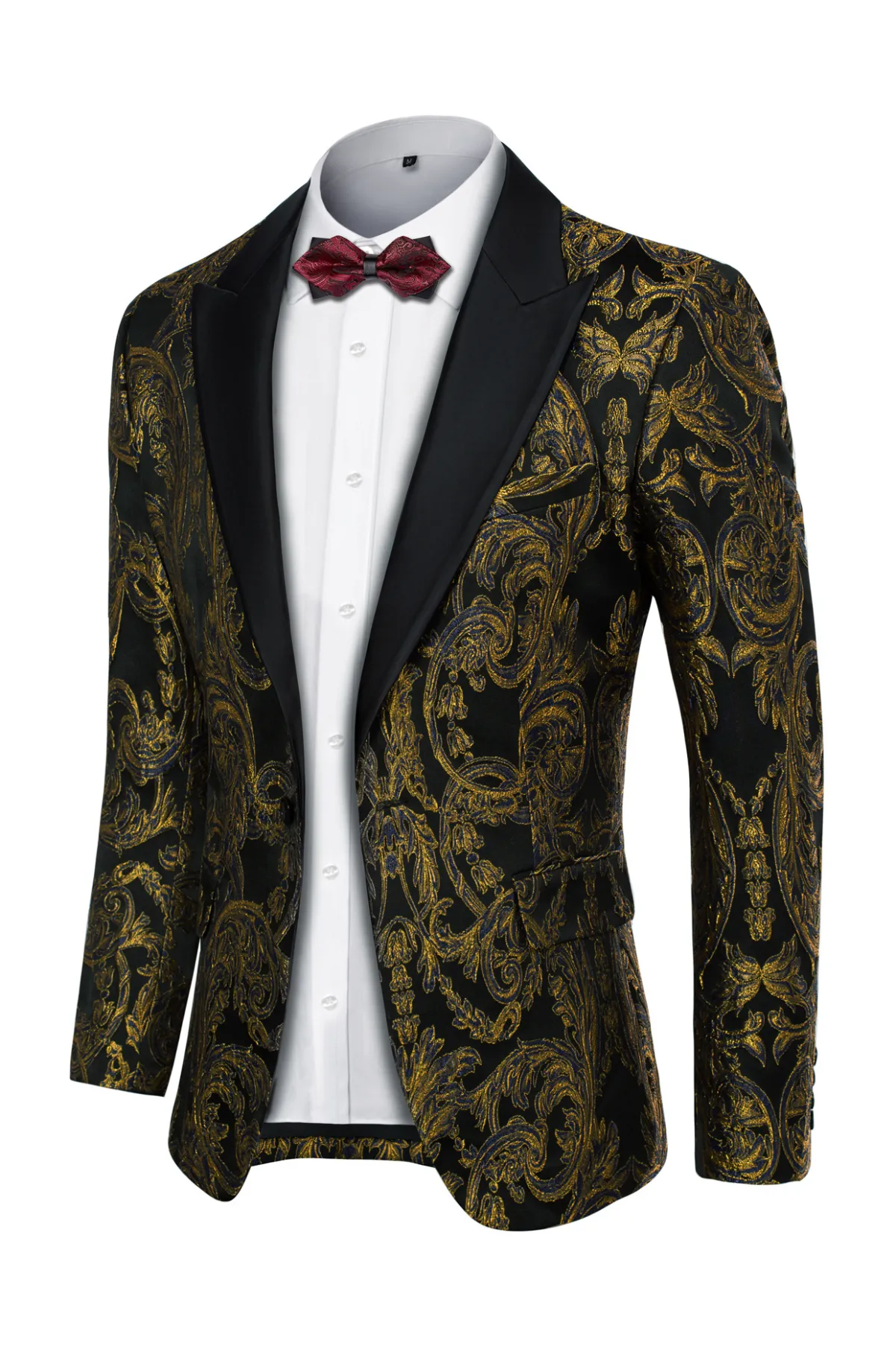 Men's Blazer Slim Fit Dress Floral Pattern Sport Jacket One Button Blazer