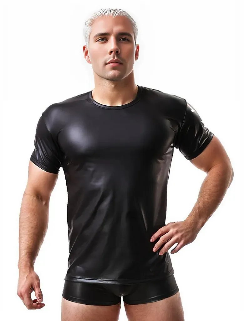 Mens Leather Performance Slim T-shirt