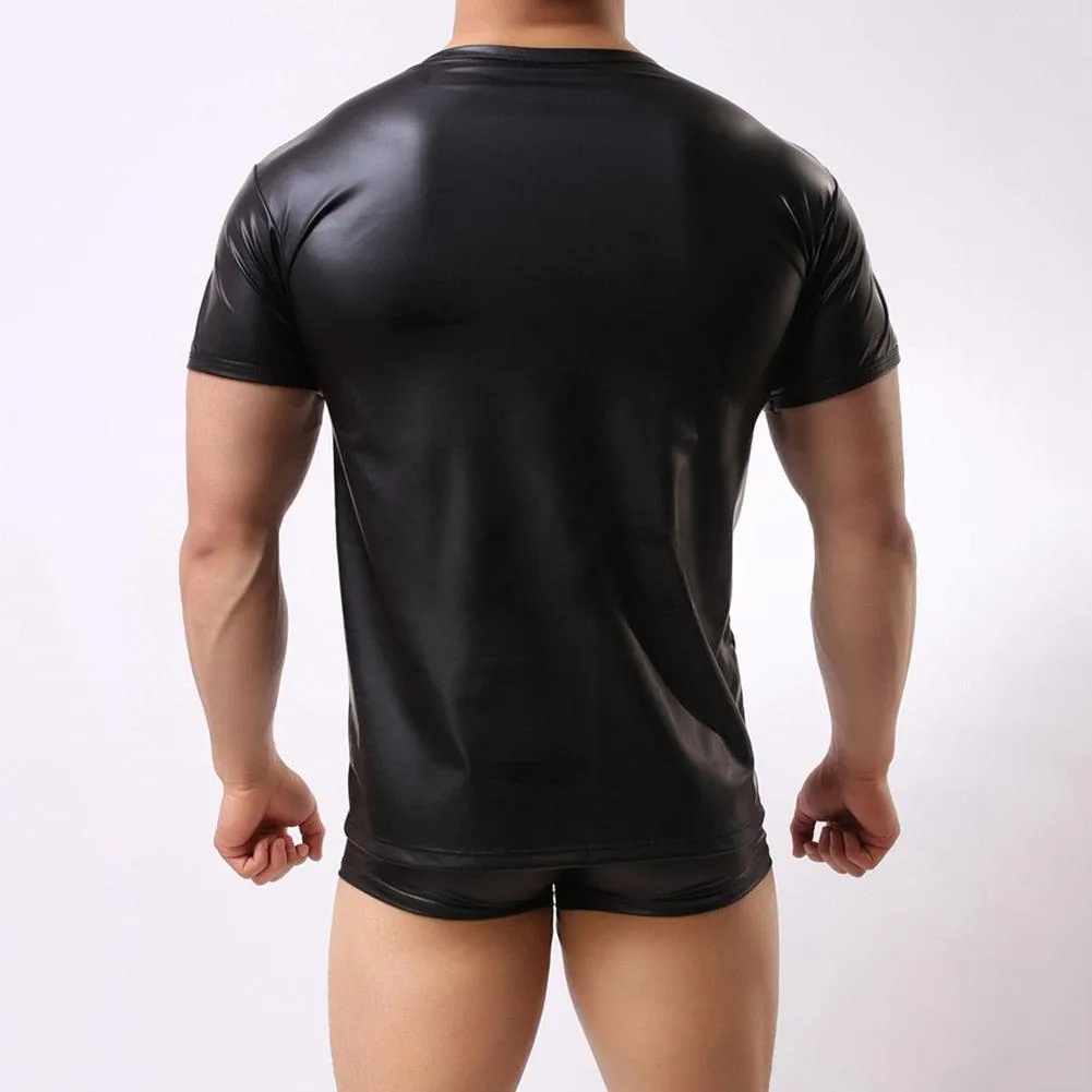 Mens Leather Performance Slim T-shirt