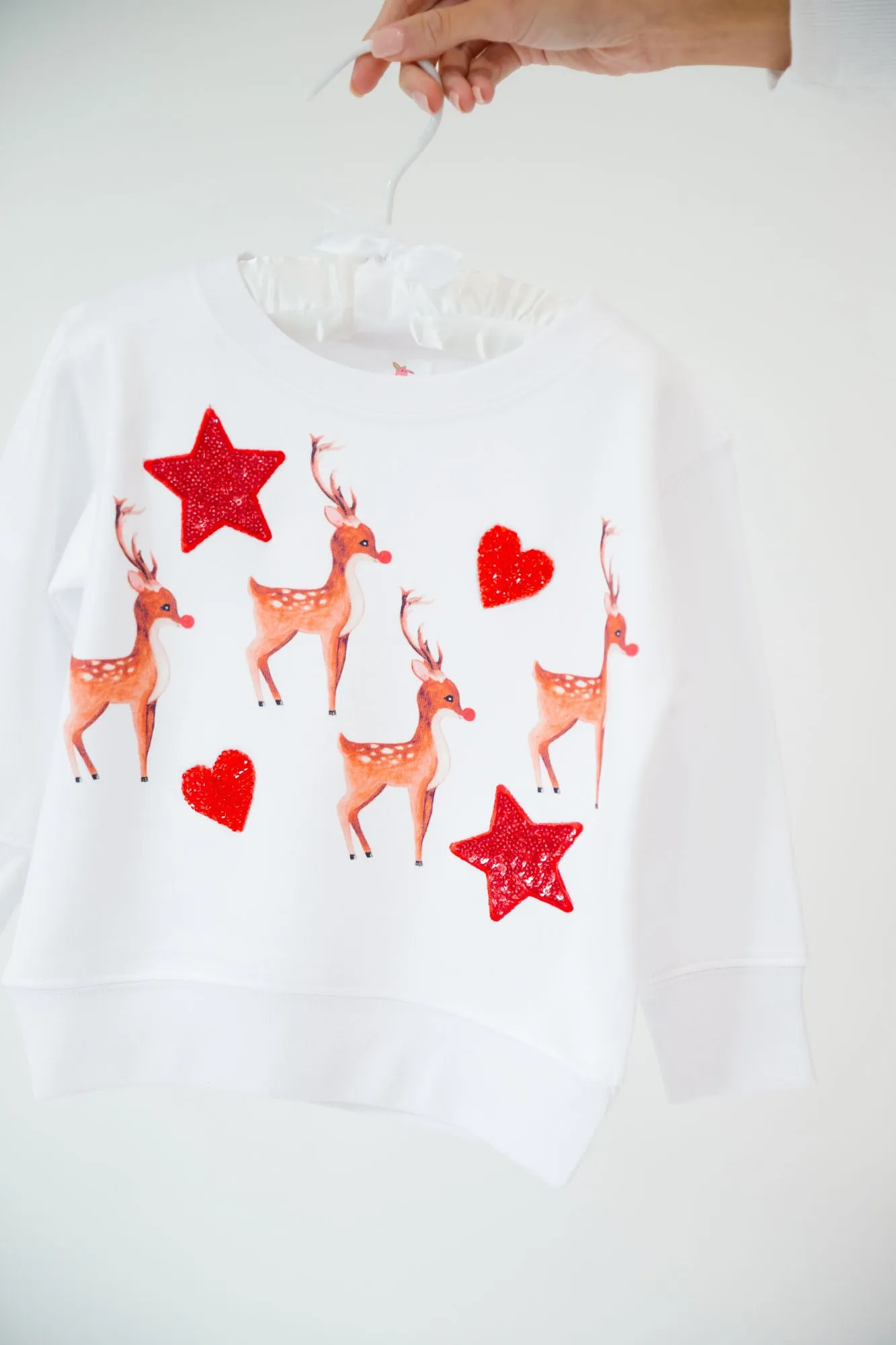 MINI KIDS REINDEER LOVER WHITE PULLOVER