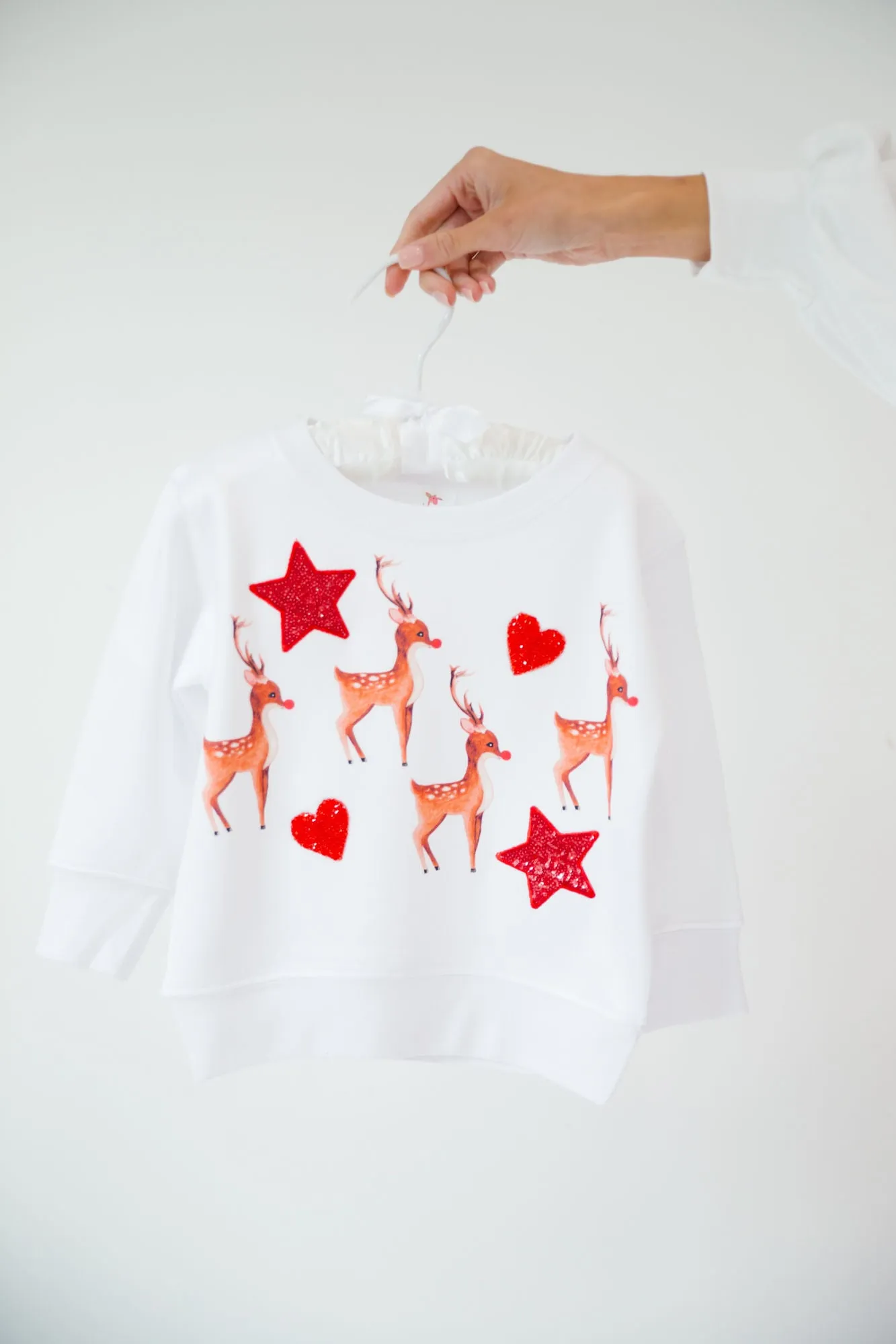 MINI KIDS REINDEER LOVER WHITE PULLOVER