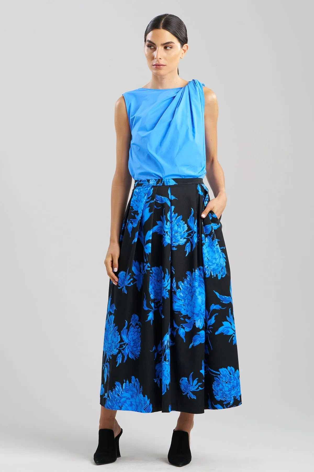 Miyako Printed Cotton Chino Maxi Skirt