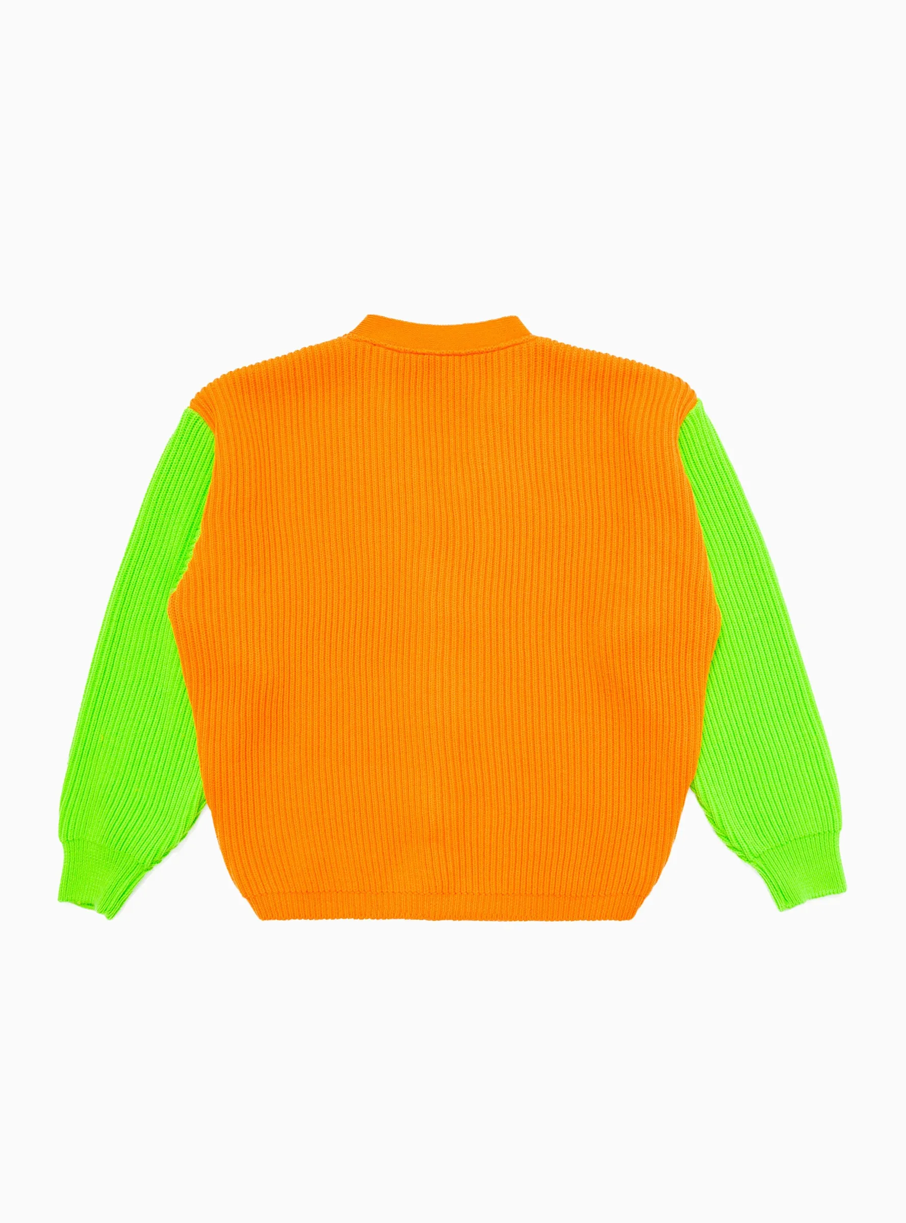 Neon Beacon Merino Wool Cardigan Orange