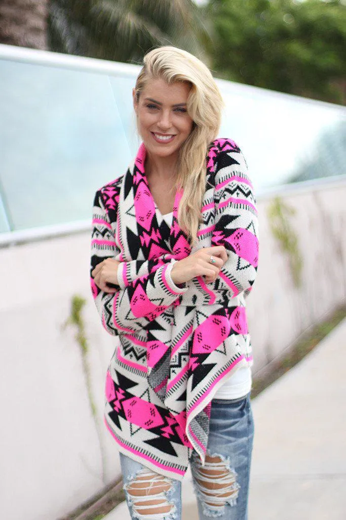 Neon Pink Cardigan