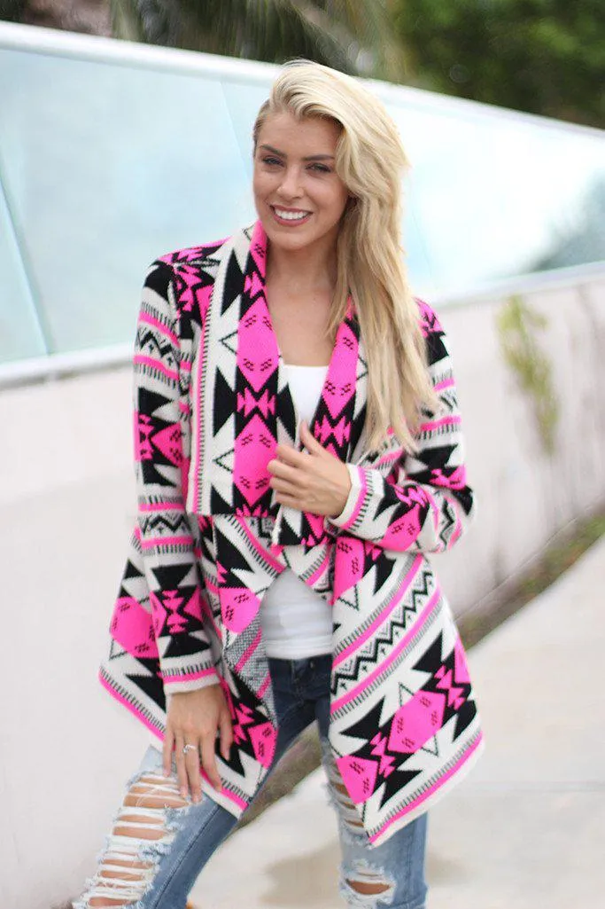 Neon Pink Cardigan