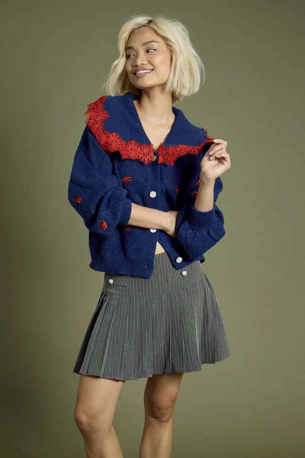 Neon Rose - Mavis Ladybird Knit Cardigan