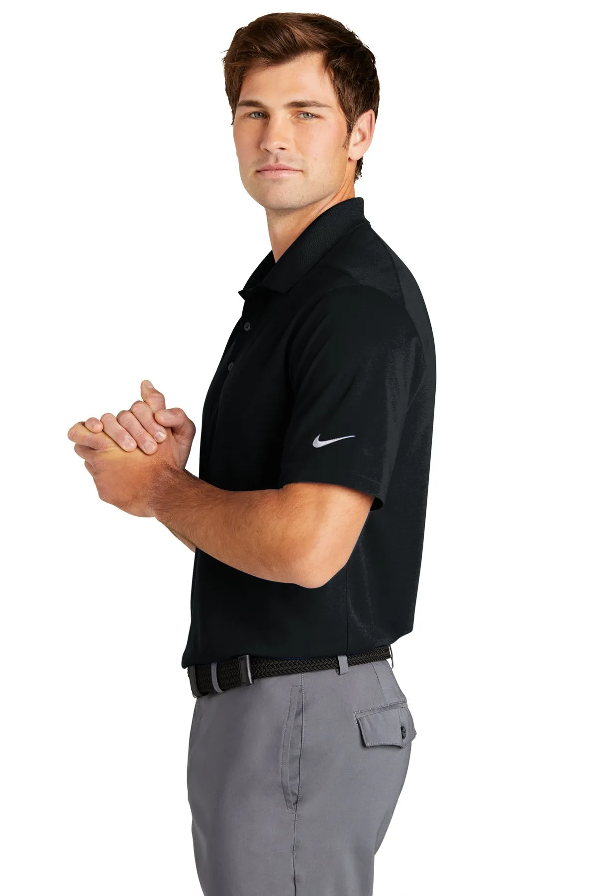 Nike Dri-FIT Micro Pique Customized Polos, Black