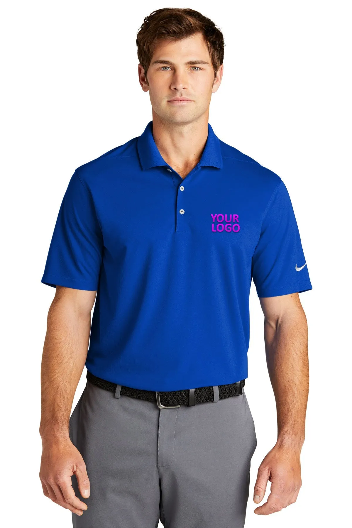 Nike Dri-FIT Micro Pique Customized Polos, Game Royal