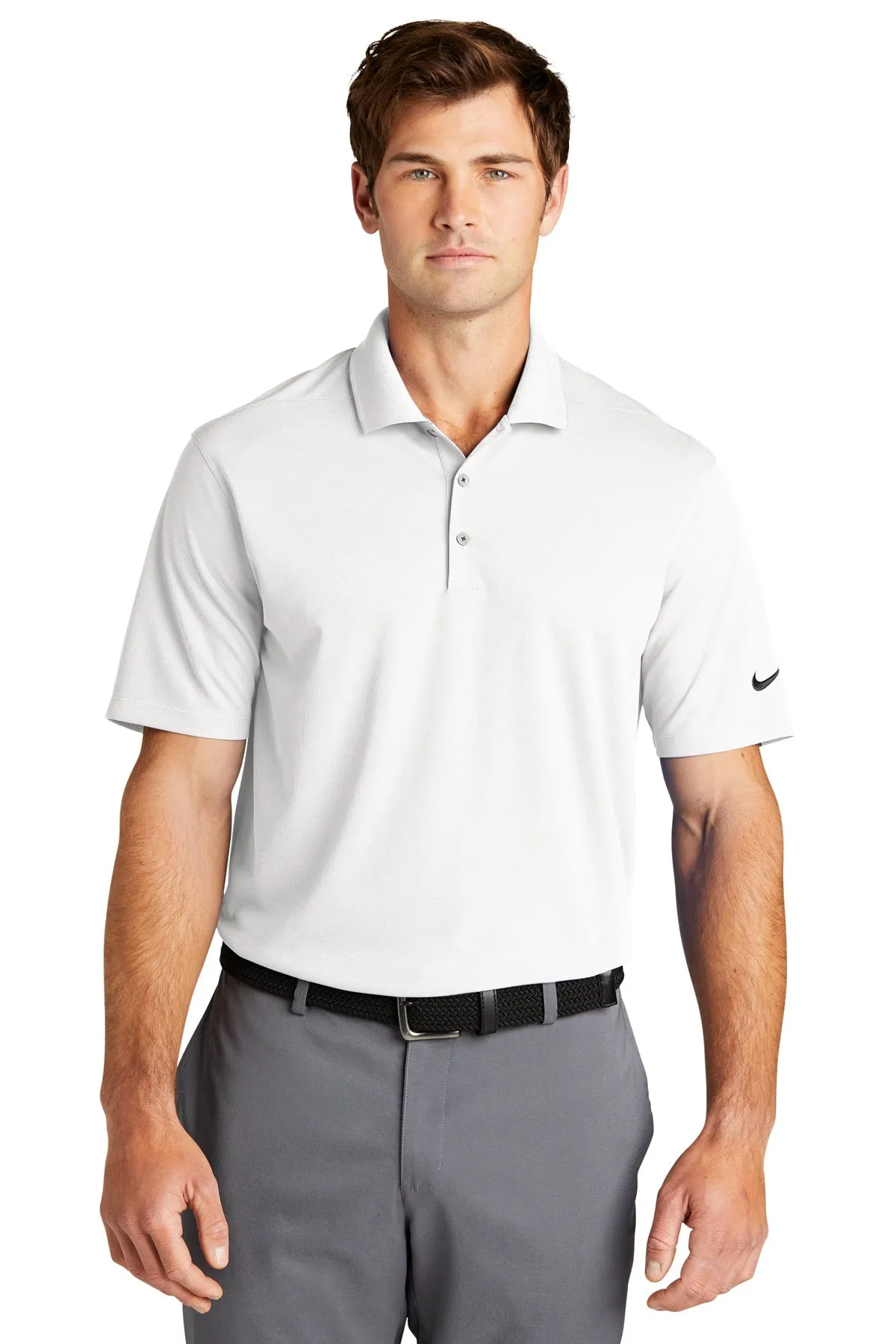 Nike Dri-FIT Micro Pique Customized Tall Polos, White