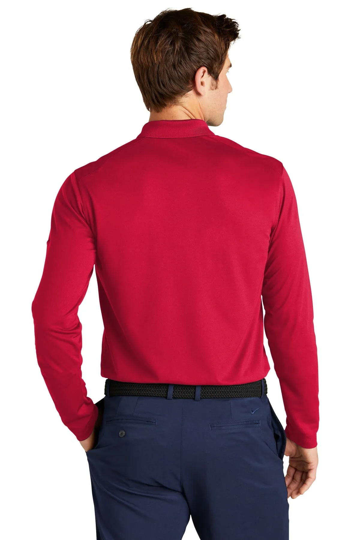 Nike Dri-FIT Micro Pique Long Sleeve Custom Polos, University Red