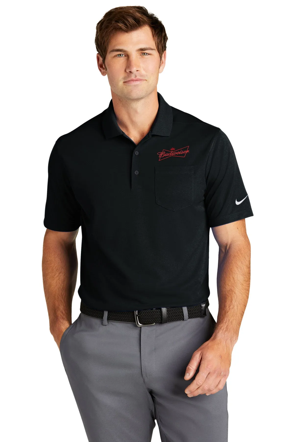 Nike Dri-FIT Pocket Polo, Black [Anheuser Busch (Budweiser)]