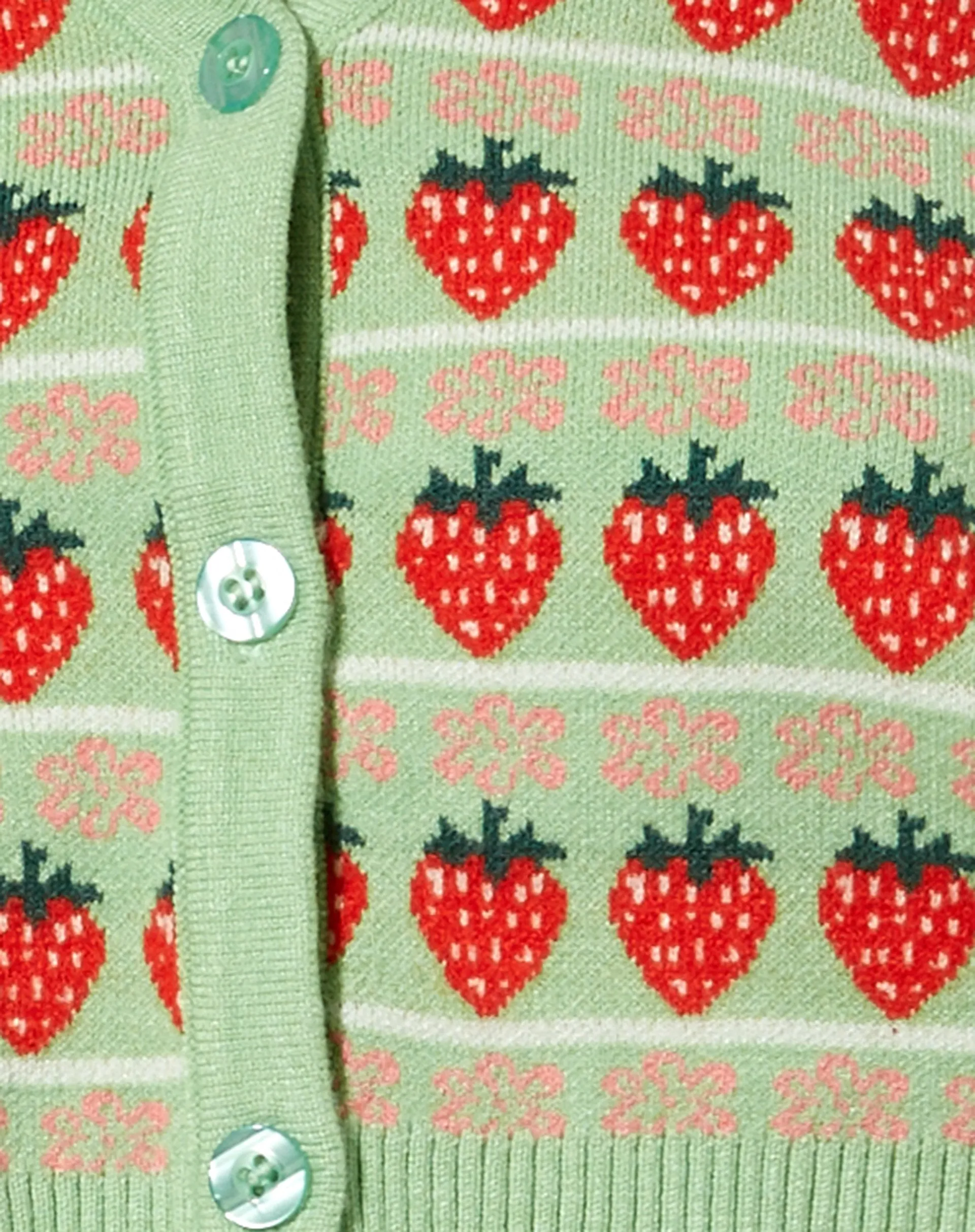 Olina Cardi in Mint String Of Strawberries