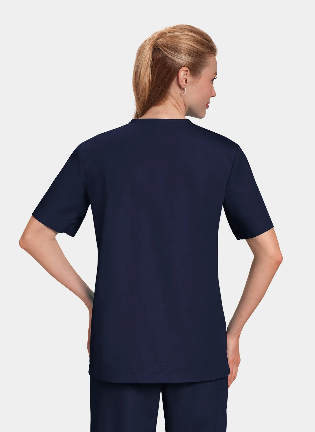 Orange Standard Balboa Scrub Top - Navy