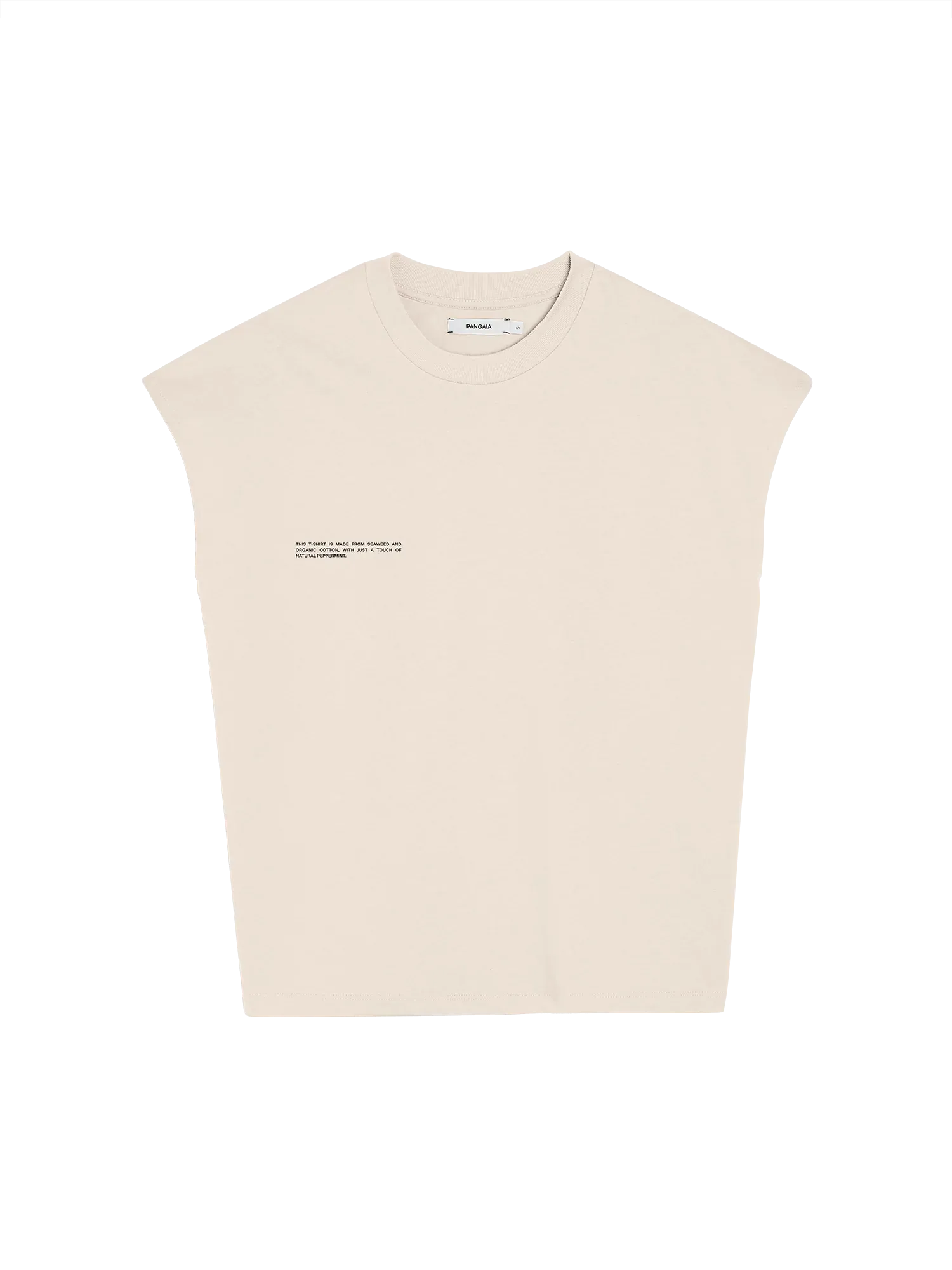 Organic Cotton Cropped Shoulder T-shirt with C-FIBER™ Core—sand